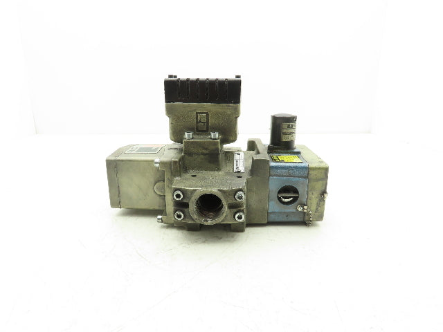 Ross Controls 3573A6152 Pneumatic Double Valve L-G Monitor 120V Solenoid 1"NPT