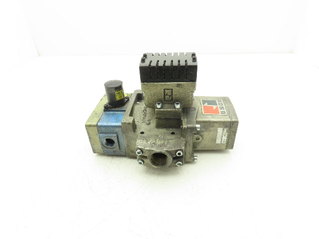 Ross Controls 3573A6152 Pneumatic Double Valve L-G Monitor 120V Solenoid 1"NPT