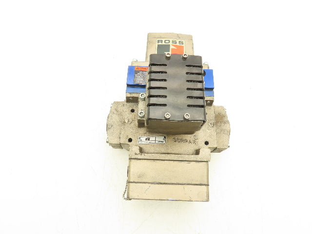 Ross Controls 3573A5142 Pneumatic Double Valve L-G Monitor 120V Solenoid 3/4"NPT