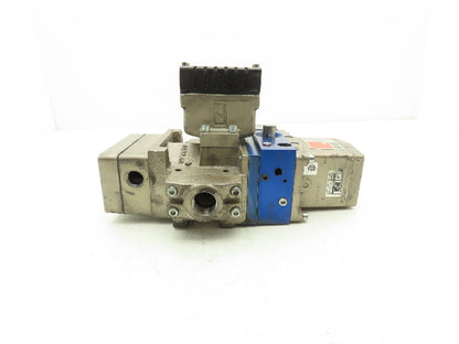 Ross Controls 3573A5142 Pneumatic Double Valve L-G Monitor 120V Solenoid 3/4"NPT