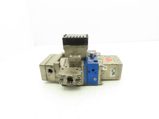 Ross Controls 3573A5142 Pneumatic Double Valve L-G Monitor 120V Solenoid 3/4"NPT
