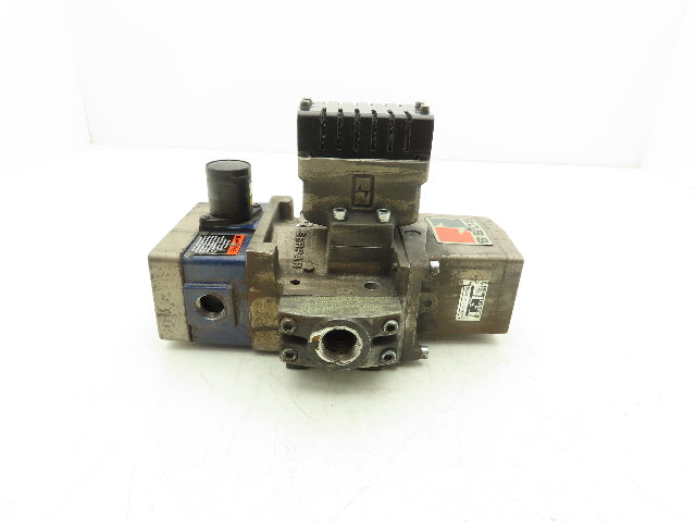 Ross Controls 3573A5141 Pneumatic Double Valve E-P Monitor 120V Solenoid 3/4"NPT