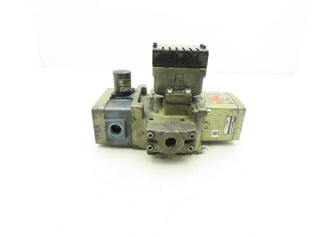 Ross Controls 3573A4201 Pneumatic Double Valve E-P Monitor 120V Solenoid 1/2"NPT