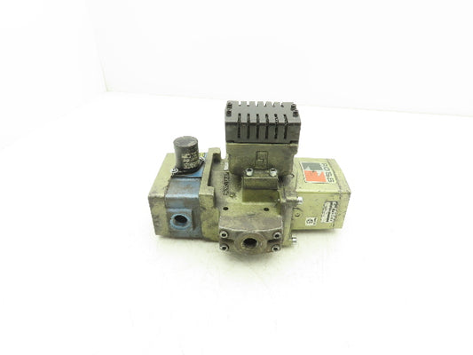 Ross Controls 3573A4201 Pneumatic Double Valve E-P Monitor 120V Solenoid 1/2"NPT