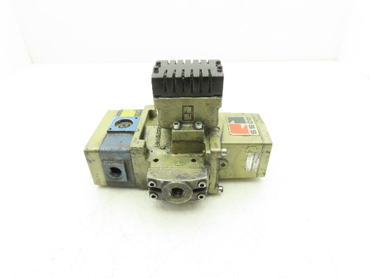 Ross Controls 3573A4980 Pneumatic Double Valve 24VDC Solenoid 1/2"NPT