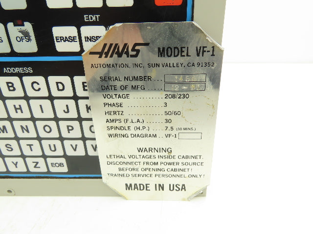 Yasnac JZNC OP33 Operator Interface with Keyboard and CRT Monitor Panel