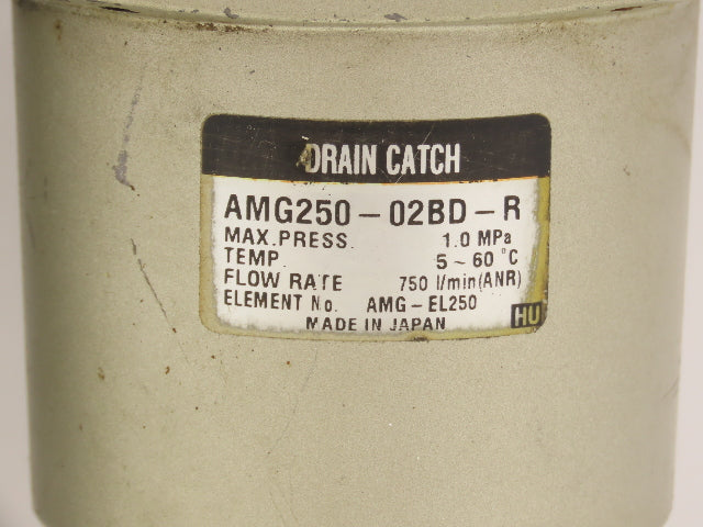 SMC AMG250-02BD-R Micro Mist Separator Drain Catch Assembly 1/4" NPT 145 psi