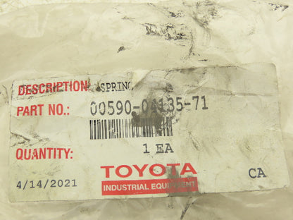 Toyota 00590-04135-71 Forklift Spring 7" Length x 1" ID x 1-7/8" OD OEM Part