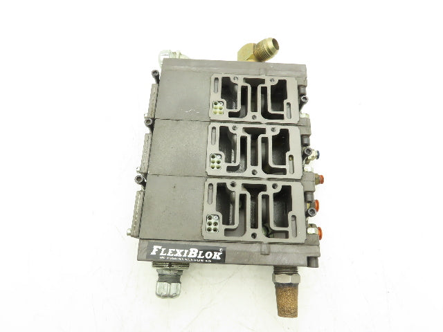 Numatics Mark 55 FlexiBlok 3-Station Pneumatic Solenoid Valve Manifold