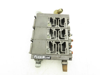 Numatics Mark 55 FlexiBlok 3-Station Pneumatic Solenoid Valve Manifold