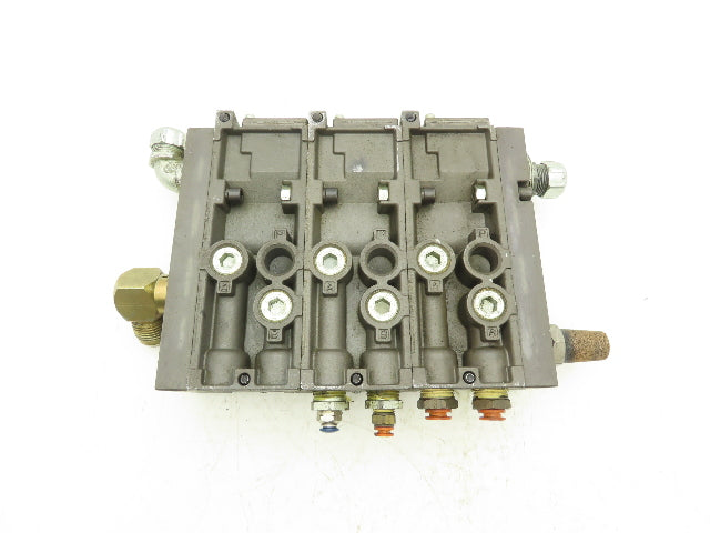 Numatics Mark 55 FlexiBlok 3-Station Pneumatic Solenoid Valve Manifold