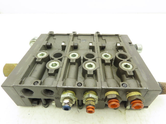 Numatics Mark 55 FlexiBlok 3-Station Pneumatic Solenoid Valve Manifold