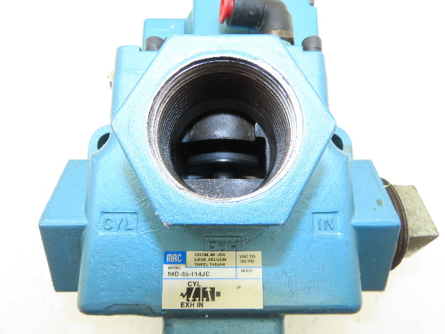 MAC 58D-33-114JC Pneumatic Solenoid Valve 120V 1.5"NPT 250B-117AAAA
