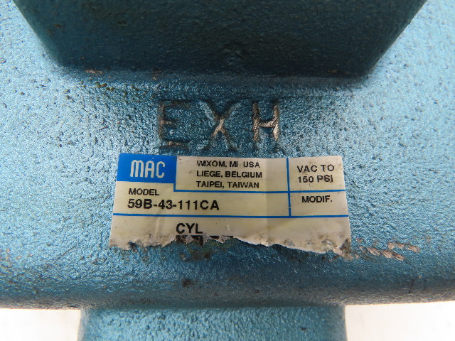 MAC 59B-43-111CA 3-Way Pneumatic Solenoid Valve 2.5"NPT 120V/24VDC 250B-111CAAA