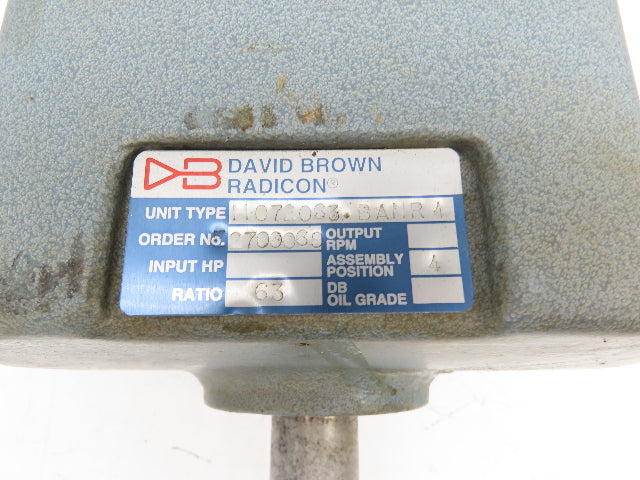 David Brown Radicon M072063.BANR4 Inline Gearbox 63:1 Ratio 28rpm 56C/140TC