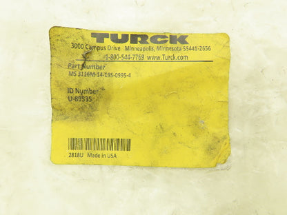 Turck MS3116M-14-19S-0995-4 Cordset Mil-Spec 3.25mm Fem Straight 20 Wire 13'