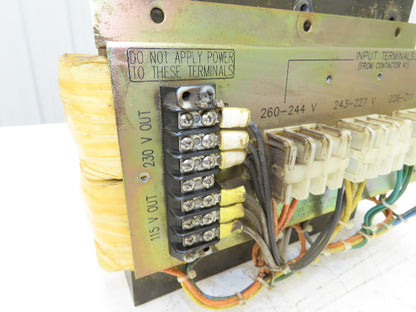 Paraline #4262 Power Transformer 195-260V Input 115/230V Output from Haas