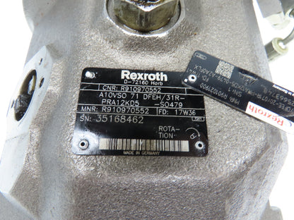 Rexroth A10VSO 71 DFEH/31R Hydraulic Piston Pump 33GPM 4000PSI R910970552
