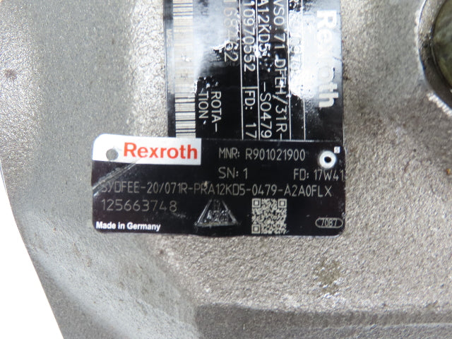 Rexroth A10VSO 71 DFEH/31R Hydraulic Piston Pump 33GPM 4000PSI R910970552