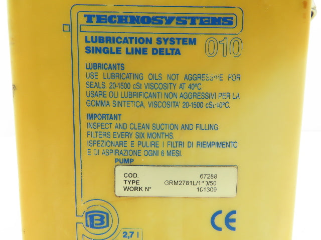 Technosystems GRM2781L/110/50 010 Lubrication System Single Line 110VAC 50Hz