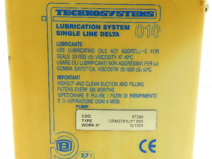 Technosystems GRM2781L/110/50 010 Lubrication System Single Line 110VAC 50Hz