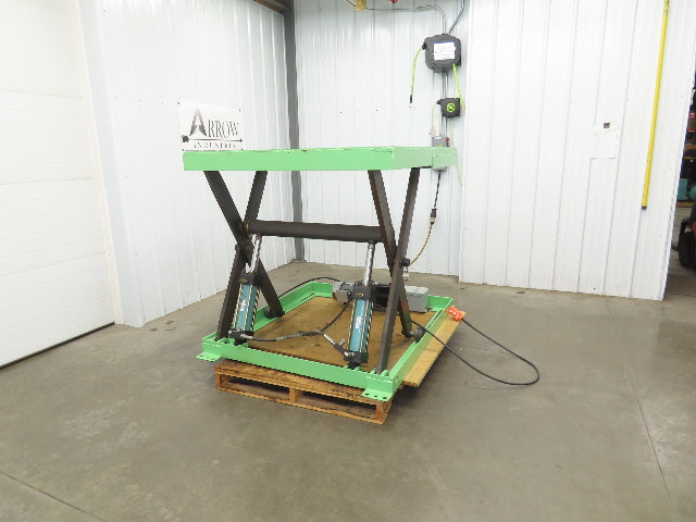 Custom Hydraulic Scissor Lift Table 2500lb 55"x51" Top 35" Travel 480V 3Ph
