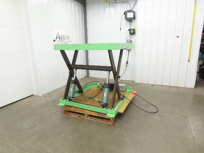 Custom Hydraulic Scissor Lift Table 2500lb 55"x51" Top 35" Travel 480V 3Ph