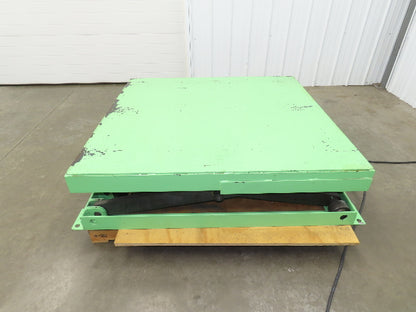 Custom Hydraulic Scissor Lift Table 2500lb 55"x51" Top 35" Travel 480V 3Ph