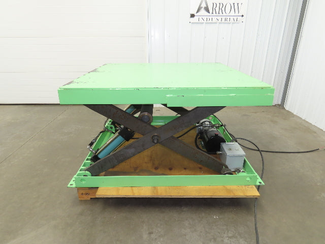 Custom Hydraulic Scissor Lift Table 2500lb 55"x51" Top 35" Travel 480V 3Ph