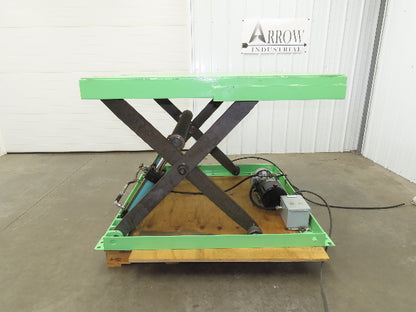 Custom Hydraulic Scissor Lift Table 2500lb 55"x51" Top 35" Travel 480V 3Ph