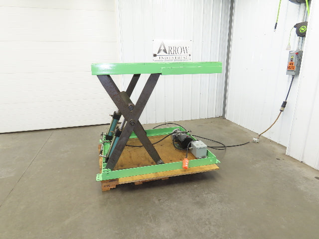 Custom Hydraulic Scissor Lift Table 2500lb 55"x51" Top 35" Travel 480V 3Ph