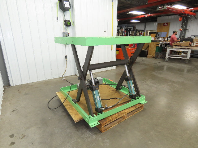 Custom Hydraulic Scissor Lift Table 2500lb 55"x51" Top 35" Travel 480V 3Ph