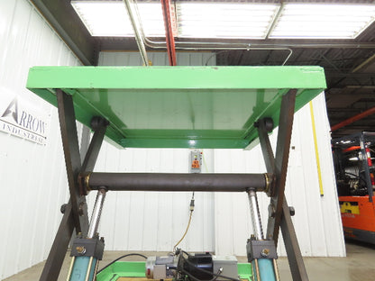 Custom Hydraulic Scissor Lift Table 2500lb 55"x51" Top 35" Travel 480V 3Ph