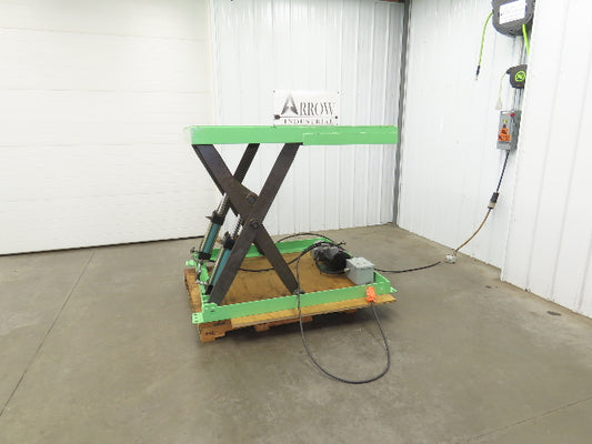 Custom Hydraulic Scissor Lift Table 2500lb 55"x51" Top 35" Travel 480V 3Ph