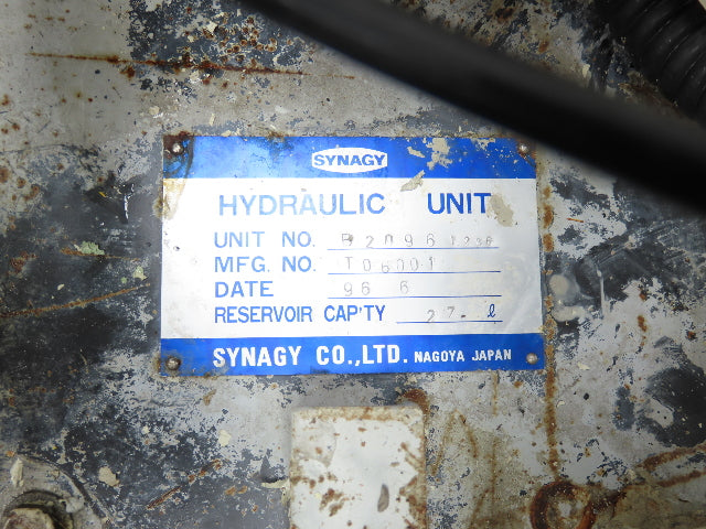 Yuken A10-FR01B-11 Hydraulic Power Unit 27 Liter Tank 4.5gpm 1015psi 220V 3PH