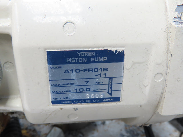 Yuken A10-FR01B-11 Hydraulic Power Unit 27 Liter Tank 4.5gpm 1015psi 220V 3PH