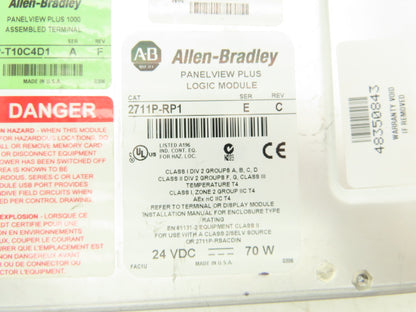 Allen Bradley 2711P-RP1 PanelView Plus Logic Module Ser E Rev C 24VDC