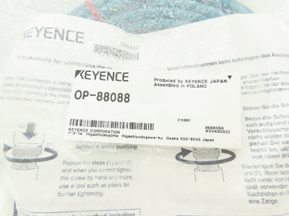 Keyence OP-88088 Ethernet Cable M12 X-Coded 4 Pin RJ45 Connector 10m Long