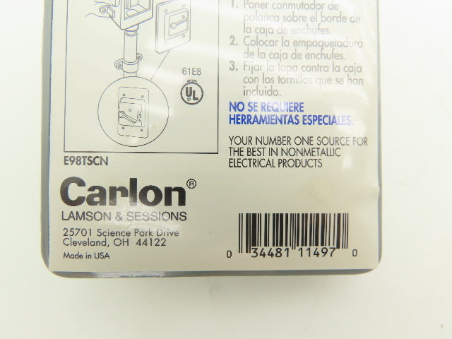 Carlon E98TSCN Weatherproof Toggle Switch Cover Polycarbonate 4.75 x 3" Lot of 8