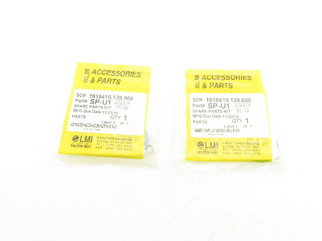 LMI SP-U1 Chemical Metering Pump Rebuild Parts Kit For Liquid End Lot Of 2