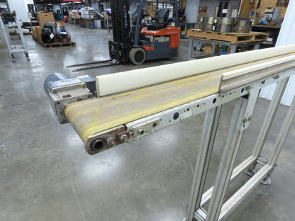 QC Industries 96"L Flat Belt Conveyor 150mm Belt Width 115V End Drive 34 FPM