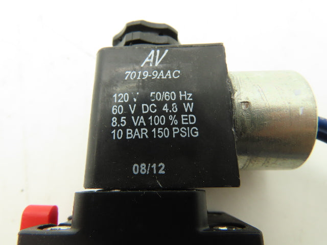 Tyco 791L-412-C4AA-00 Pneumatic Solenoid Valve 3/2-Way 150psi 1/4"NPT 120VAC