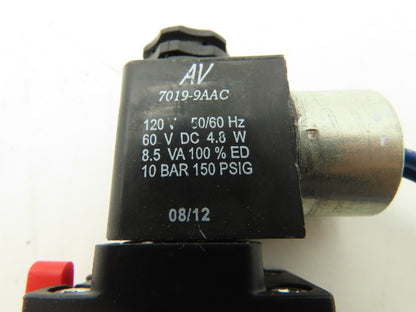 Tyco 791L-412-C4AA-00 Pneumatic Solenoid Valve 3/2-Way 150psi 1/4"NPT 120VAC