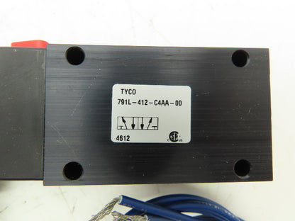 Tyco 791L-412-C4AA-00 Pneumatic Solenoid Valve 3/2-Way 150psi 1/4"NPT 120VAC