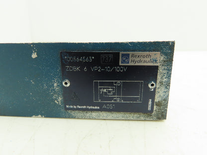 Rexroth ZDBK 6 VP2-10/100V Hydraulic Pressure Reducing Relief Valve Size 6