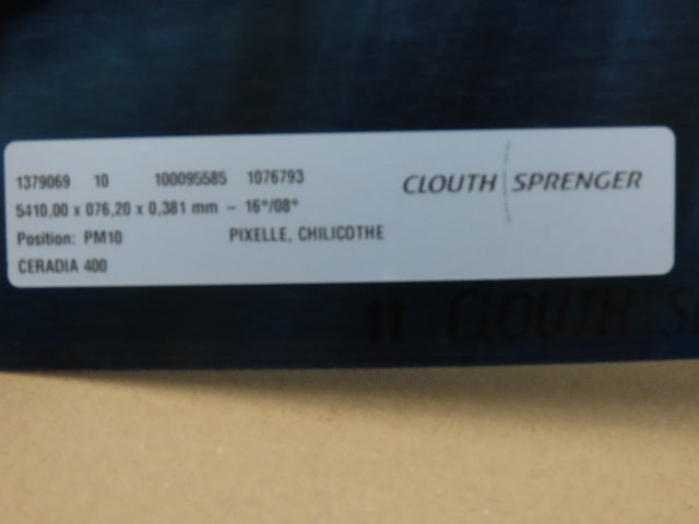 Clouth Ceradia 400 Carbon Steel Doctor Blade .015"x 3"x 213"L PM10  Box of 10