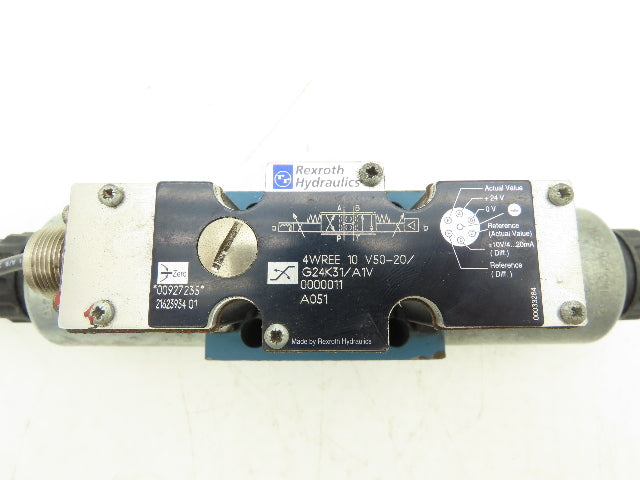 Rexroth 4WREE 10 V50-20/G24K31/A1V Hydraulic Proportional Directional Valve