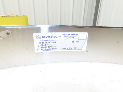 Timco-Clouth KF Special Steel Doctor Blade .050"x 3"x 186" Print Press #24 Dryer