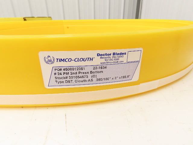 Timco-Clouth DST Clouth-AS Poly Doctor Blade .250"x 3"x 188.5"L Print Press