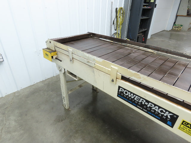 Power-Pack 24"x 8'  Steel Slat Belt Conveyor .33Hp 230/460V Chain Drive 16FPM